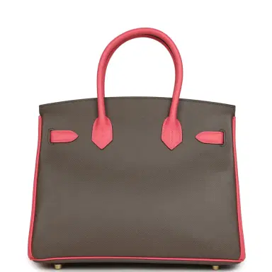 HERMÈS Hermes Special Order (HSS) Birkin 30 Etain and Rose Azalee Epsom Brushed Gold Hardware | Thumbnail 4 HERMÈS Hermes Special Order (HSS) Birkin 30 Etain and Rose Azalee Epsom Brushed Gold Hardware | Thumbnail 4