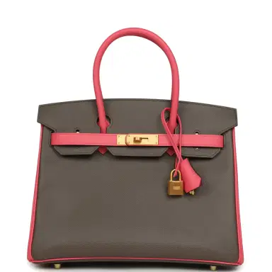 HERMÈS Hermes Special Order (HSS) Birkin 30 Etain and Rose Azalee Epsom Brushed Gold Hardware | Thumbnail 1 HERMÈS Hermes Special Order (HSS) Birkin 30 Etain and Rose Azalee Epsom Brushed Gold Hardware | Thumbnail 1