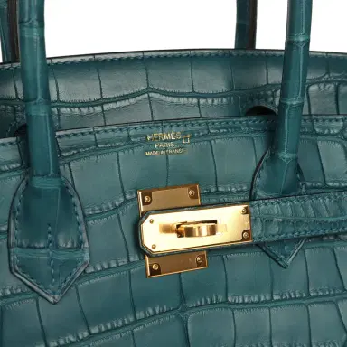 HERMÈS Pre-owned Hermes Birkin 30 Colvert Matte Alligator Gold Hardware | Thumbnail 7 HERMÈS Pre-owned Hermes Birkin 30 Colvert Matte Alligator Gold Hardware | Thumbnail 7
