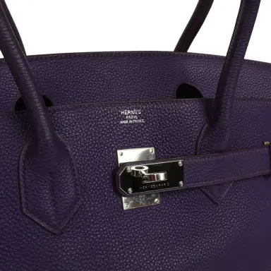 HERMÈS Vintage Hermes Shoulder Birkin 42 JPG Iris Togo Palladium Hardware | Thumbnail 7 HERMÈS Vintage Hermes Shoulder Birkin 42 JPG Iris Togo Palladium Hardware | Thumbnail 7