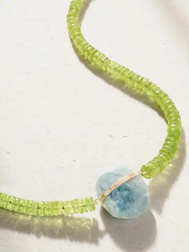 JIA JIA Aurora 14-karat Gold Peridot, Aquamarine Necklace | Thumbnail 4 JIA JIA Aurora 14-karat Gold Peridot, Aquamarine Necklace | Thumbnail 4