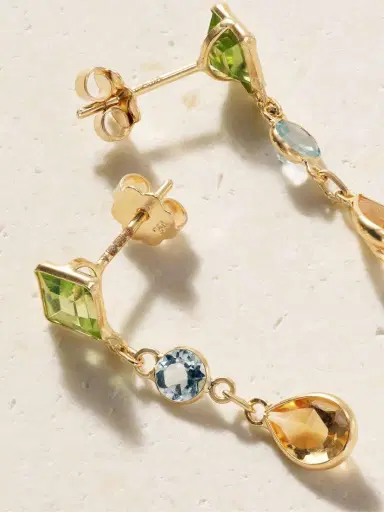 JIA JIA Chakra 14-karat Gold Peridot, Topaz And Citrine Earrings | Thumbnail 3 JIA JIA Chakra 14-karat Gold Peridot, Topaz And Citrine Earrings | Thumbnail 3