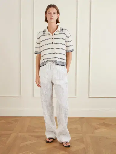 RÓHE Striped Cotton-blend Terry Polo Shirt | Thumbnail 2 RÓHE Striped Cotton-blend Terry Polo Shirt | Thumbnail 2