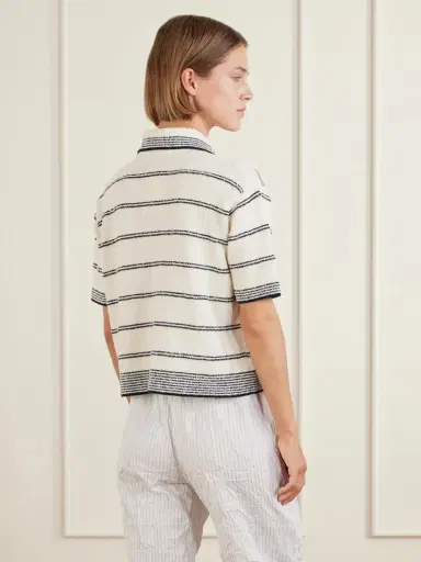 RÓHE Striped Cotton-blend Terry Polo Shirt | Thumbnail 3 RÓHE Striped Cotton-blend Terry Polo Shirt | Thumbnail 3
