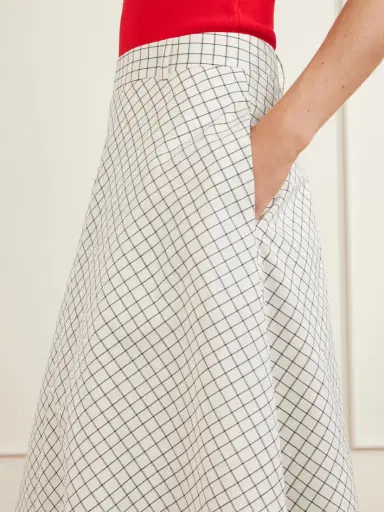 RÓHE Checked Cotton-blend Poplin Midi Skirt | Thumbnail 5 RÓHE Checked Cotton-blend Poplin Midi Skirt | Thumbnail 5