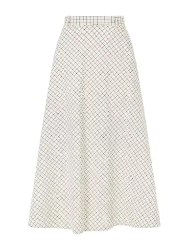 RÓHE Checked Cotton-blend Poplin Midi Skirt | Thumbnail 1 RÓHE Checked Cotton-blend Poplin Midi Skirt | Thumbnail 1