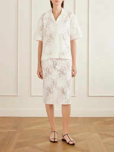 RÓHE Embroidered Linen-blend Lace Shirt | Thumbnail 2 RÓHE Embroidered Linen-blend Lace Shirt | Thumbnail 2