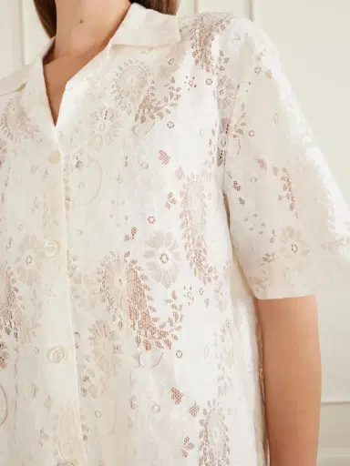RÓHE Embroidered Linen-blend Lace Shirt | Thumbnail 4 RÓHE Embroidered Linen-blend Lace Shirt | Thumbnail 4