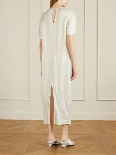 Khaite Webber Crinkled-voile Midi Dress | Thumbnail 3 Khaite Webber Crinkled-voile Midi Dress | Thumbnail 3