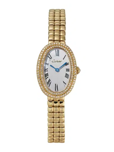 Stephanie Windsor + Cartier Vintage 1990s Baignoire 18-karat Gold Diamond Watch, Ref. 1920 (6.25'' Wrist) | Thumbnail 1 Stephanie Windsor + Cartier Vintage 1990s Baignoire 18-karat Gold Diamond Watch, Ref. 1920 (6.25'' Wrist) | Thumbnail 1
