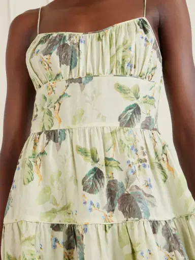 DÔEN Benoit Tiered Gathered Floral-print Ramie Midi Dress | Thumbnail 4 DÔEN Benoit Tiered Gathered Floral-print Ramie Midi Dress | Thumbnail 4