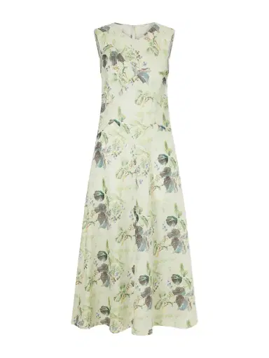DÔEN Adelana Printed Ramie Midi Dress | Thumbnail 1 DÔEN Adelana Printed Ramie Midi Dress | Thumbnail 1