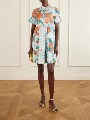Erdem Tiered Floral-print Cotton Mini Dress | Thumbnail 2 Erdem Tiered Floral-print Cotton Mini Dress | Thumbnail 2