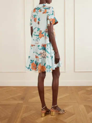 Erdem Tiered Floral-print Cotton Mini Dress | Thumbnail 3 Erdem Tiered Floral-print Cotton Mini Dress | Thumbnail 3