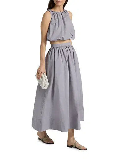 AMUR Women's Ravina Gathered Bubble-Hem Top - Nimbus | Thumbnail 2 AMUR Women's Ravina Gathered Bubble-Hem Top - Nimbus | Thumbnail 2