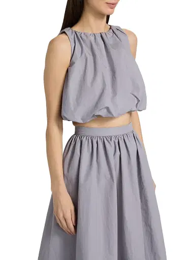 AMUR Women's Ravina Gathered Bubble-Hem Top - Nimbus | Thumbnail 4 AMUR Women's Ravina Gathered Bubble-Hem Top - Nimbus | Thumbnail 4