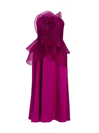 THEIA Women's Victoria Draped Rose Cocktail - Sangria - Size 14 | Thumbnail 1 THEIA Women's Victoria Draped Rose Cocktail - Sangria - Size 14 | Thumbnail 1