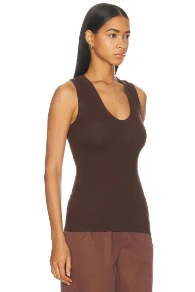 ENZA COSTA Textured Rib Sleeveless U Neck Tank Top | Thumbnail 2 ENZA COSTA Textured Rib Sleeveless U Neck Tank Top | Thumbnail 2