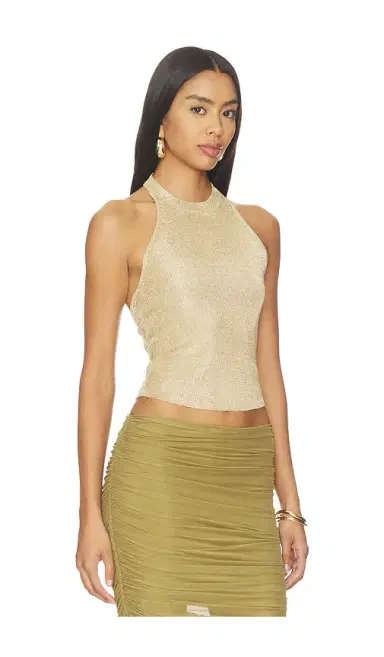 SEROYA Minnie Metallic Knit Halter Top | Thumbnail 2 SEROYA Minnie Metallic Knit Halter Top | Thumbnail 2