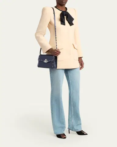 Valentino Garavani Small Rockstud & Rhinestone Metallic Leather Crossbody Bag | Thumbnail 5 Valentino Garavani Small Rockstud & Rhinestone Metallic Leather Crossbody Bag | Thumbnail 5