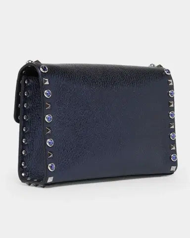 Valentino Garavani Small Rockstud & Rhinestone Metallic Leather Crossbody Bag | Thumbnail 7 Valentino Garavani Small Rockstud & Rhinestone Metallic Leather Crossbody Bag | Thumbnail 7