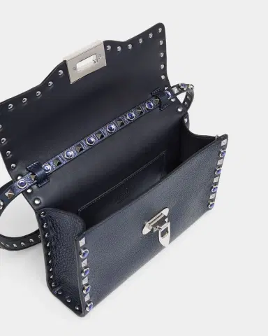 Valentino Garavani Small Rockstud & Rhinestone Metallic Leather Crossbody Bag | Thumbnail 8 Valentino Garavani Small Rockstud & Rhinestone Metallic Leather Crossbody Bag | Thumbnail 8