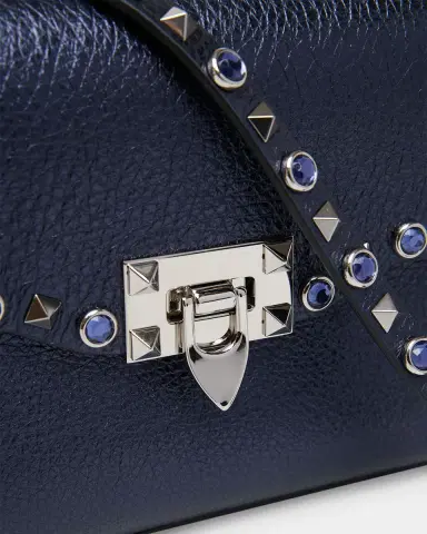 Valentino Garavani Small Rockstud & Rhinestone Metallic Leather Crossbody Bag | Thumbnail 10 Valentino Garavani Small Rockstud & Rhinestone Metallic Leather Crossbody Bag | Thumbnail 10