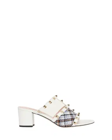 Valentino Garavani 60mm Rockstud Leather Block-Heel Mules | Thumbnail 1 Valentino Garavani 60mm Rockstud Leather Block-Heel Mules | Thumbnail 1