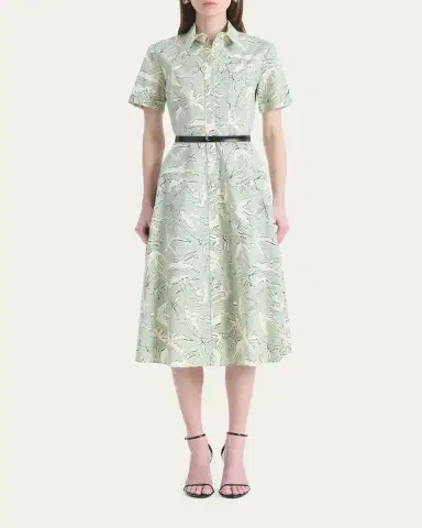 Altuzarra Kieran Bird-Print Cotton Belted Midi Shirtdress | Thumbnail 2 Altuzarra Kieran Bird-Print Cotton Belted Midi Shirtdress | Thumbnail 2