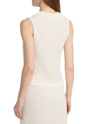 Vince Women's Shadow Grid Cowlneck Top - Chalk | Thumbnail 5 Vince Women's Shadow Grid Cowlneck Top - Chalk | Thumbnail 5
