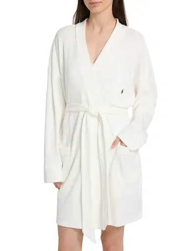 Polo Ralph Lauren Women's Waffle-Knit Cotton-Blend Belted Robe | Thumbnail 3 Polo Ralph Lauren Women's Waffle-Knit Cotton-Blend Belted Robe | Thumbnail 3