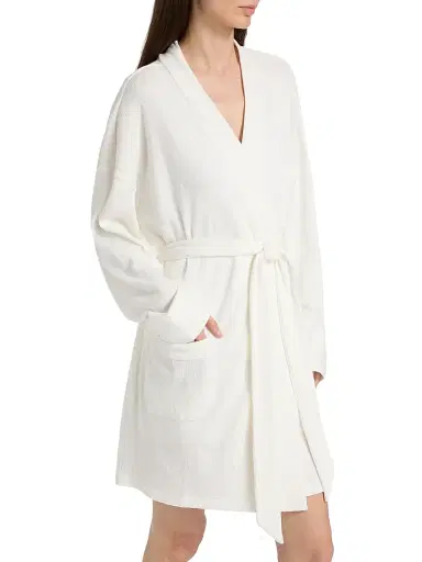 Polo Ralph Lauren Women's Waffle-Knit Cotton-Blend Belted Robe | Thumbnail 4 Polo Ralph Lauren Women's Waffle-Knit Cotton-Blend Belted Robe | Thumbnail 4