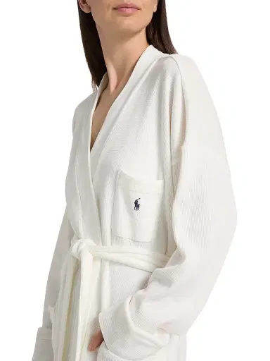 Polo Ralph Lauren Women's Waffle-Knit Cotton-Blend Belted Robe | Thumbnail 6 Polo Ralph Lauren Women's Waffle-Knit Cotton-Blend Belted Robe | Thumbnail 6