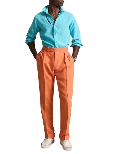 Polo Ralph Lauren Men's Linen Button-Front Shirt - Perfect Turquoise | Thumbnail 2 Polo Ralph Lauren Men's Linen Button-Front Shirt - Perfect Turquoise | Thumbnail 2
