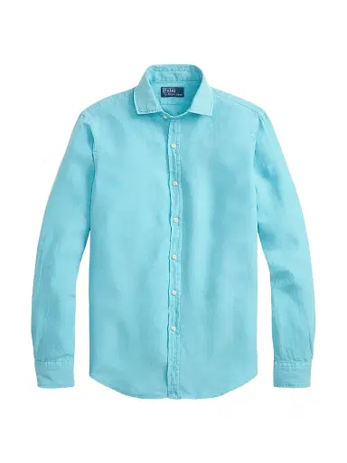 Polo Ralph Lauren Men's Linen Button-Front Shirt - Perfect Turquoise | Thumbnail 1 Polo Ralph Lauren Men's Linen Button-Front Shirt - Perfect Turquoise | Thumbnail 1