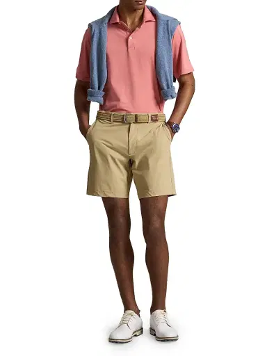 RLX Ralph Lauren Men's Lightweight Airflow Jersey Short-Sleeve Polo Shirt - Desert Rose | Thumbnail 2 RLX Ralph Lauren Men's Lightweight Airflow Jersey Short-Sleeve Polo Shirt - Desert Rose | Thumbnail 2