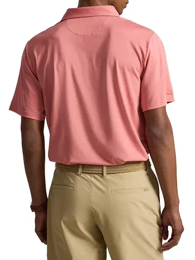 RLX Ralph Lauren Men's Lightweight Airflow Jersey Short-Sleeve Polo Shirt - Desert Rose | Thumbnail 4 RLX Ralph Lauren Men's Lightweight Airflow Jersey Short-Sleeve Polo Shirt - Desert Rose | Thumbnail 4