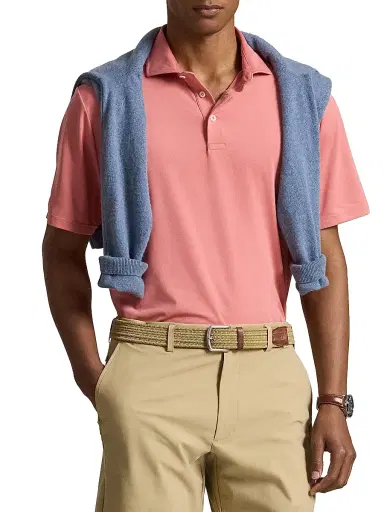 RLX Ralph Lauren Men's Lightweight Airflow Jersey Short-Sleeve Polo Shirt - Desert Rose | Thumbnail 5 RLX Ralph Lauren Men's Lightweight Airflow Jersey Short-Sleeve Polo Shirt - Desert Rose | Thumbnail 5
