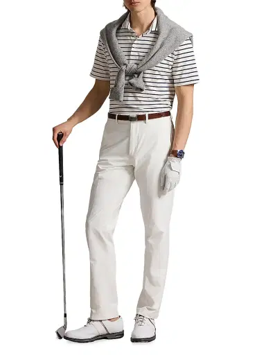 RLX Ralph Lauren Men's Lightweight Airflow Knit Polo Shirt - Refined Navy Ceramic White | Thumbnail 2 RLX Ralph Lauren Men's Lightweight Airflow Knit Polo Shirt - Refined Navy Ceramic White | Thumbnail 2