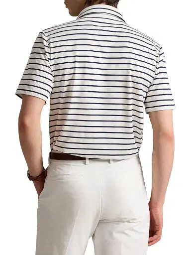 RLX Ralph Lauren Men's Lightweight Airflow Knit Polo Shirt - Refined Navy Ceramic White | Thumbnail 5 RLX Ralph Lauren Men's Lightweight Airflow Knit Polo Shirt - Refined Navy Ceramic White | Thumbnail 5