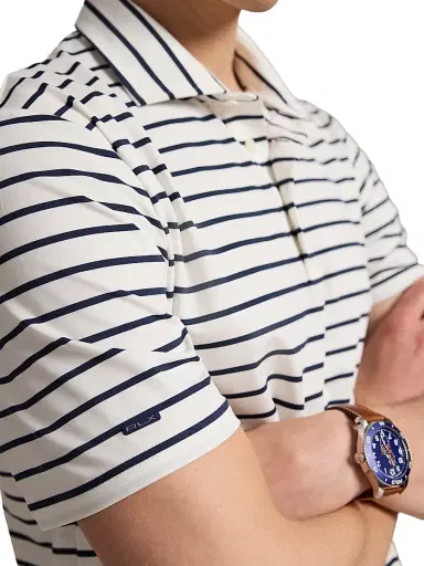 RLX Ralph Lauren Men's Lightweight Airflow Knit Polo Shirt - Refined Navy Ceramic White | Thumbnail 6 RLX Ralph Lauren Men's Lightweight Airflow Knit Polo Shirt - Refined Navy Ceramic White | Thumbnail 6