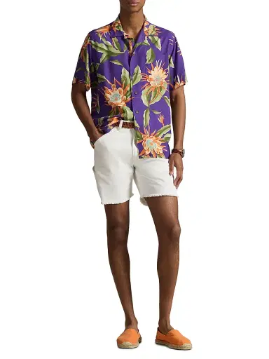 Polo Ralph Lauren Men's Tropical Floral Print Short-Sleeve Shirt - Purple - Size XL | Thumbnail 2 Polo Ralph Lauren Men's Tropical Floral Print Short-Sleeve Shirt - Purple - Size XL | Thumbnail 2