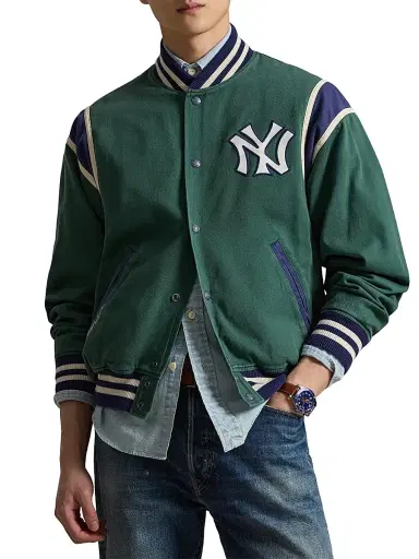 Polo Ralph Lauren Men's Yankees Heritage Twill Bomber Jacket | Thumbnail 3 Polo Ralph Lauren Men's Yankees Heritage Twill Bomber Jacket | Thumbnail 3