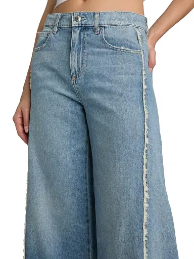 Le Jean Women's Joss Frayed-Seam Wide-Leg Jeans - Forget Me Not | Thumbnail 6 Le Jean Women's Joss Frayed-Seam Wide-Leg Jeans - Forget Me Not | Thumbnail 6
