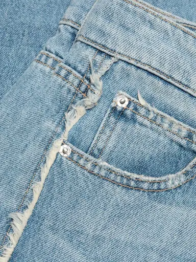 Le Jean Women's Joss Frayed-Seam Wide-Leg Jeans - Forget Me Not | Thumbnail 7 Le Jean Women's Joss Frayed-Seam Wide-Leg Jeans - Forget Me Not | Thumbnail 7