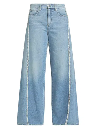 Le Jean Women's Joss Frayed-Seam Wide-Leg Jeans - Forget Me Not | Thumbnail 1 Le Jean Women's Joss Frayed-Seam Wide-Leg Jeans - Forget Me Not | Thumbnail 1