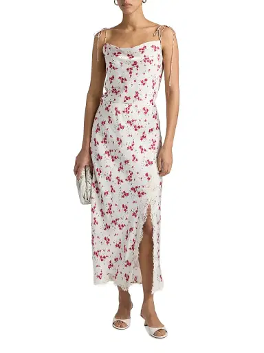 Cami NYC Women's Teagan Hammered Silk Midi-Skirt - Candied Rose - Size Large | Thumbnail 2 Cami NYC Women's Teagan Hammered Silk Midi-Skirt - Candied Rose - Size Large | Thumbnail 2