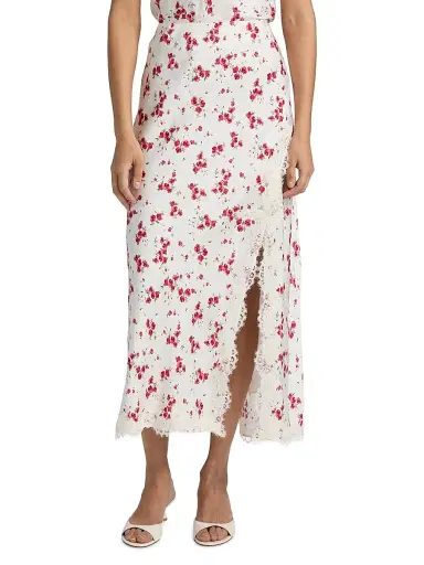 Cami NYC Women's Teagan Hammered Silk Midi-Skirt - Candied Rose - Size Large | Thumbnail 3 Cami NYC Women's Teagan Hammered Silk Midi-Skirt - Candied Rose - Size Large | Thumbnail 3