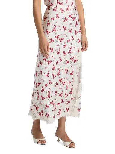 Cami NYC Women's Teagan Hammered Silk Midi-Skirt - Candied Rose - Size Large | Thumbnail 4 Cami NYC Women's Teagan Hammered Silk Midi-Skirt - Candied Rose - Size Large | Thumbnail 4