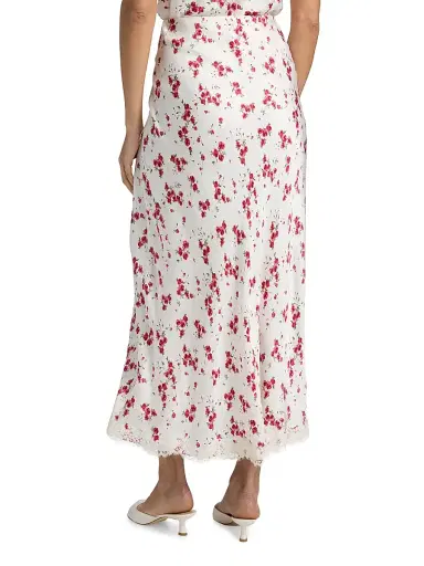Cami NYC Women's Teagan Hammered Silk Midi-Skirt - Candied Rose - Size Large | Thumbnail 5 Cami NYC Women's Teagan Hammered Silk Midi-Skirt - Candied Rose - Size Large | Thumbnail 5